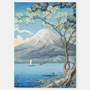 日本の富士山と山中湖のレトロアート マグネット