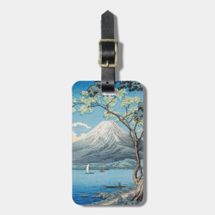 日本の富士山と山中湖のヴィンテージアート ラゲッジタグ