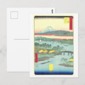 日本の富士山のヴィンテージ風景 ポストカード (正面/裏面)