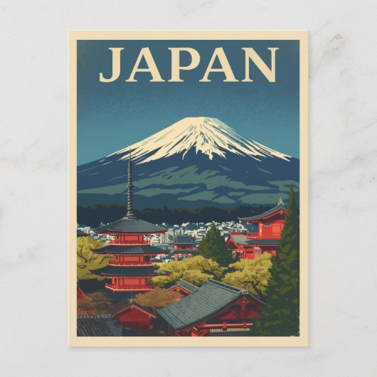 日本の富士山ビュー ポストカード (正面)