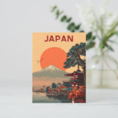日本の富士山ビンテージ ポストカード (スタンド正面)