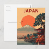 日本の富士山ビンテージ ポストカード (正面/裏面)