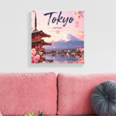 日本の富士山ミニマル風景壁画 落ち着いた雰囲気 キャンバスプリント (インサイチュ (リビング))