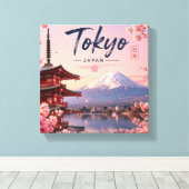 日本の富士山ミニマル風景壁画 落ち着いた雰囲気 キャンバスプリント (インサイチュ (ウッドフロア))