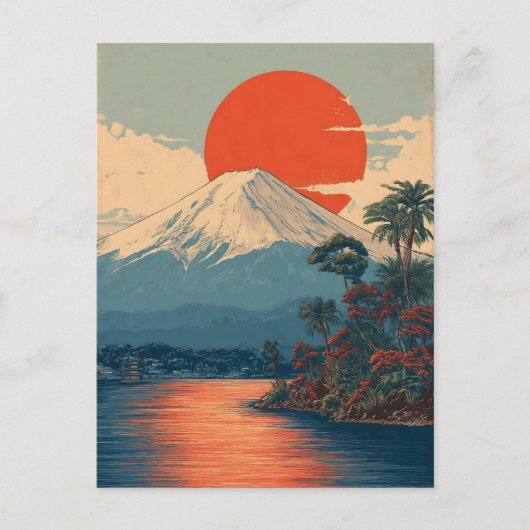 日本の富士山 ビンテージ シーズンポストカード (正面)