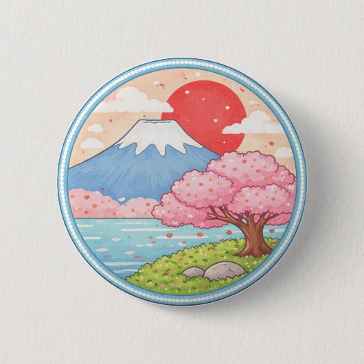 日本の富士山 缶バッジ (正面)