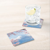 日本の富士mountain | Kawaguchiko湖|の春 スクエアペーパーコースター (インサイチュ)