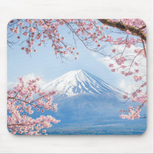 日本の富士mountain Kawaguchiko湖 の春 マウスパッド