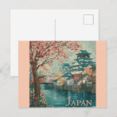 日本の寺院と桜の旅 ポストカード (正面/裏面)