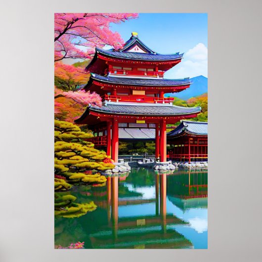 日本の寺 ポスター (正面)