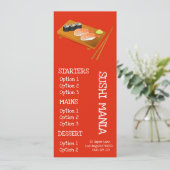 日本の寿司レストランの寿司ディナーメニュー メニュー (スタンド正面)