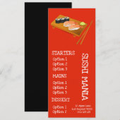 日本の寿司レストランの寿司ディナーメニュー メニュー (正面/裏面)