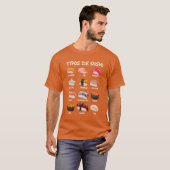 日本の寿司料理 漫画 アニメ ファミリー Tシャツ (正面フル)