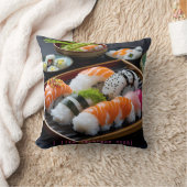「日本の寿司:至福のひととき(Japanese Sushi: A Moment of Bliss)」 クッション (ブランケット)