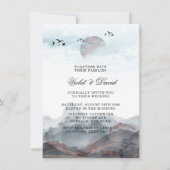日本の山の水の色結婚の 招待状 (正面)