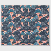 日本の山絵画の着物アート ラッピングペーパー (フラット)