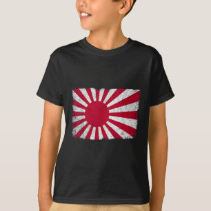 日本の帝国 男女 破れた日の丸 フラッグ Tシャツ