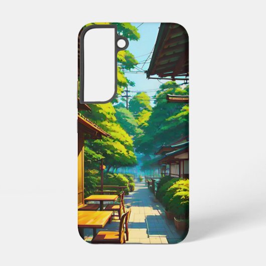 日本の庭園のアウトドアカフェ SAMSUNG GALAXYケース (裏面)