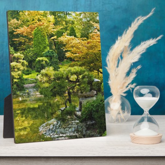 日本の庭園の絵画効果の風景 フォトプラーク (側面)
