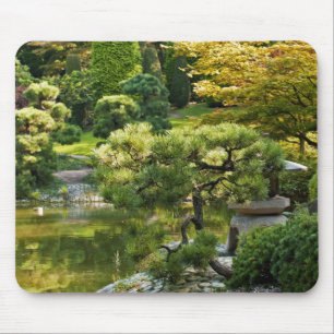 日本の庭園の絵画効果の風景 マウスパッド