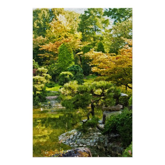 日本の庭園 ポスター (正面)