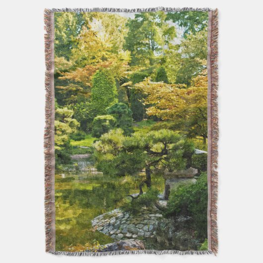 日本の庭園 - 伝統的な美意識 スローブランケット (正面縦)