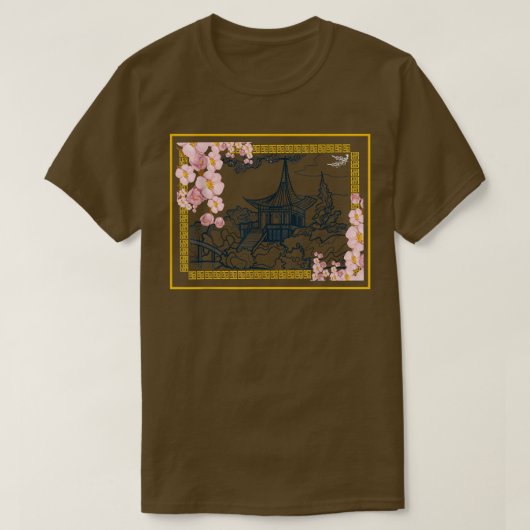 日本の庭日本の鳥居侍12 Tシャツ (デザイン正面)