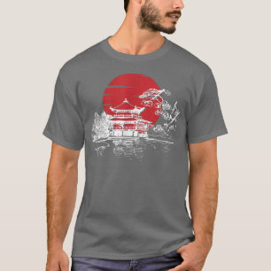 日本の庭日本の鳥居日本サムライT士 Tシャツ