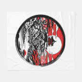 日本の庭 フリースブランケット (正面(横))