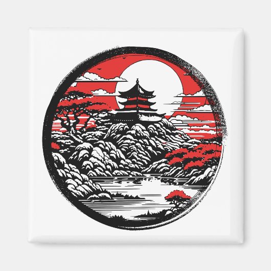 日本の庭 マグネット (正面)