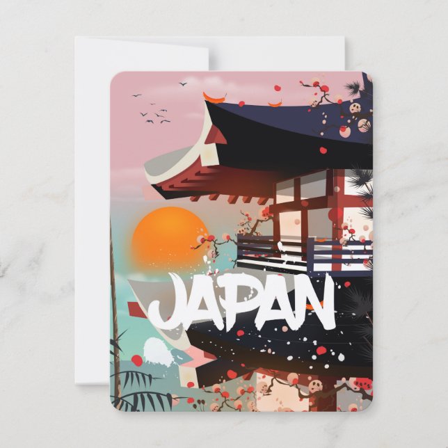 日本の建物 日没 ポスター (正面)