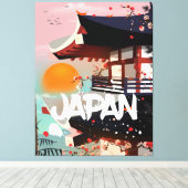 日本の建物 日没 ポスター キャンバスプリント (インサイチュ (ウッドフロア))