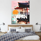 日本の建物 日没 ポスター キャンバスプリント (インサイチュ (寝室))