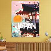 日本の建物 日没 ポスター キャンバスプリント (インサイチュ (リビング))