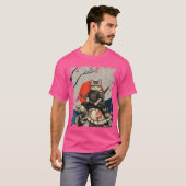 日本の忍者アートと日本のサムライ猫亀 f tシャツ (正面フル)
