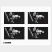 日本の忍者女・久野市 長方形シール (シート)