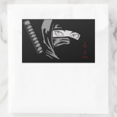 日本の忍者女・久野市 長方形シール (バッグ)