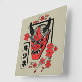 日本の悪魔  スクエア壁時計 (傾斜)