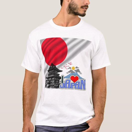 日本の愛 – 昇る太陽の精神 Tシャツ (正面)