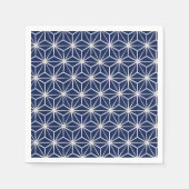 日本の我羅あさのは幾何青白 スタンダードカクテルナプキン (正面)