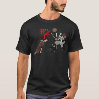 日本の戦闘シーン - ビンテージサムライ Tシャツ
