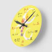 日本の数字2 ラウンド壁時計 (傾斜)