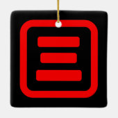 日本の数字 三 【サン】 漢字 セラミックオーナメント (裏面)