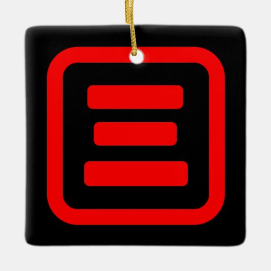 日本の数字 三 【サン】 漢字 セラミックオーナメント (正面)