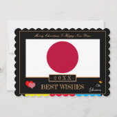 日本の新年を祝う国旗最高の&祝日 シーズンカード (正面)