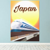 日本の新幹線の旅行ポスター キャンバスプリント (インサイチュ (ウッドフロア))