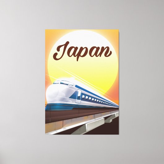 日本の新幹線の旅行ポスター キャンバスプリント (正面)