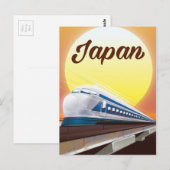 日本の新幹線の旅行ポスター ポストカード (正面/裏面)