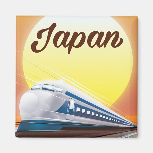 日本の新幹線の旅行ポスター マグネット (正面)