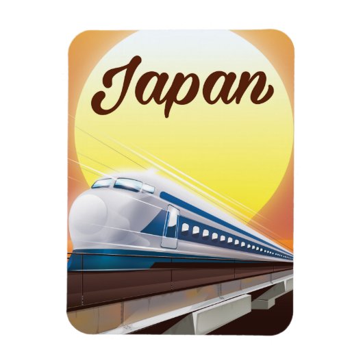 日本の新幹線の旅行ポスター マグネット (縦)